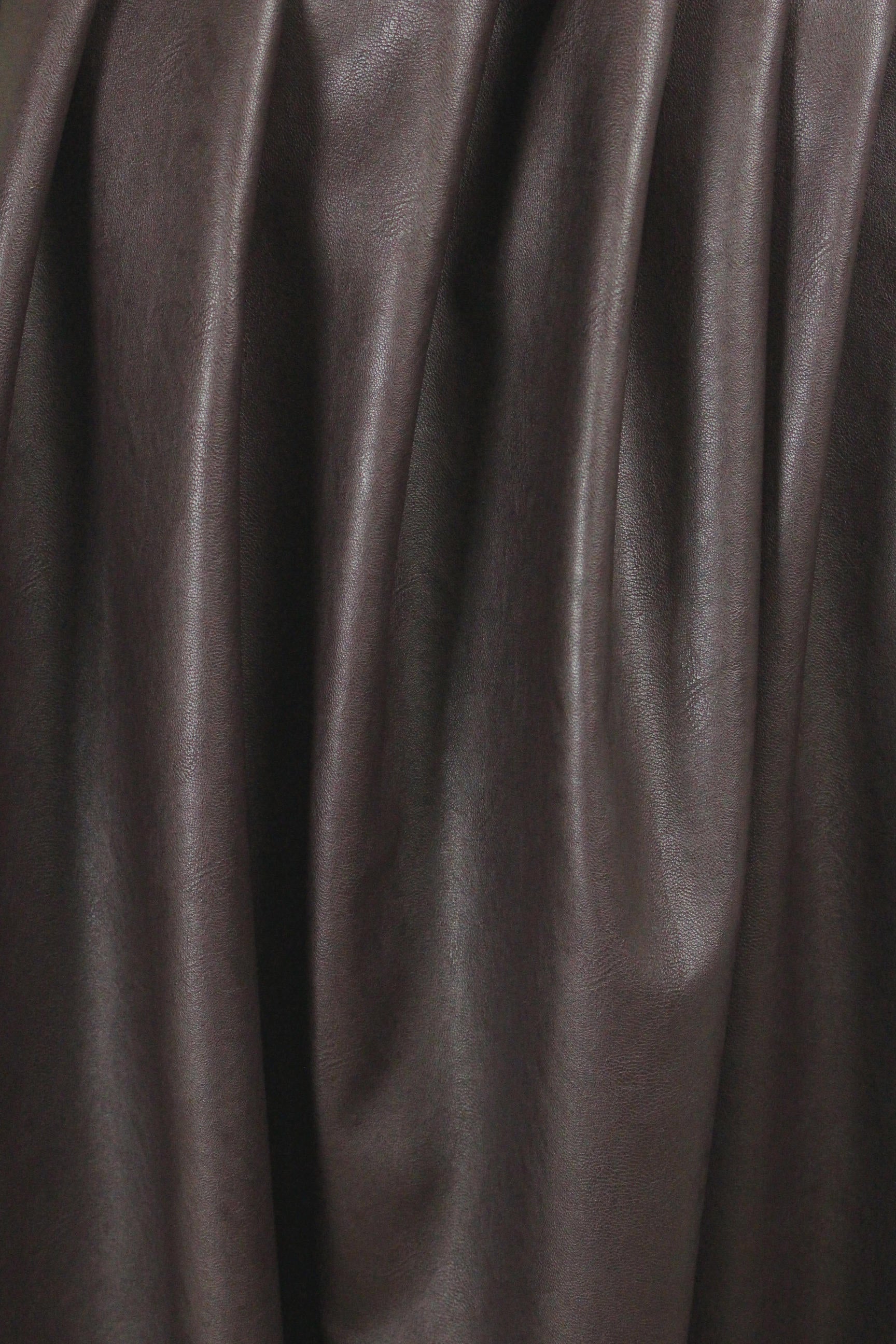 viscose-backed supple faux leather - dk. plum brown 1.125 yd