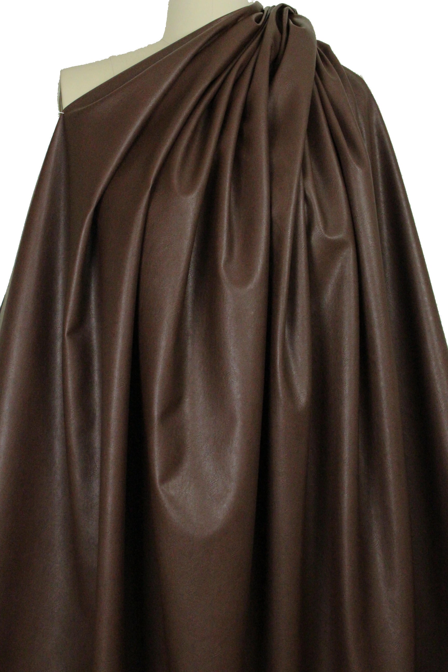 viscose-backed supple faux leather - chocolate 2 yd