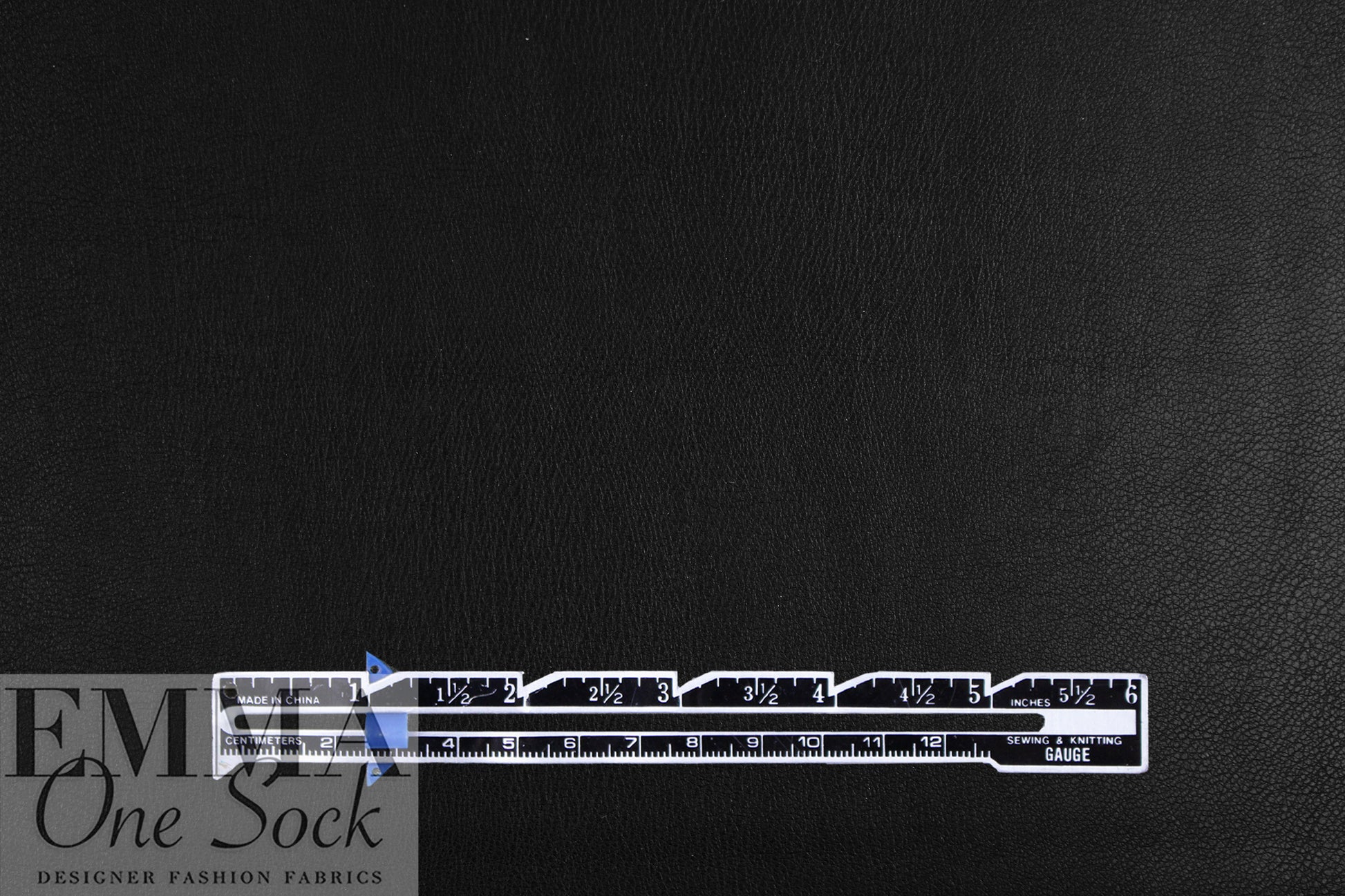 suede-backed supple faux leather - black 1 yard