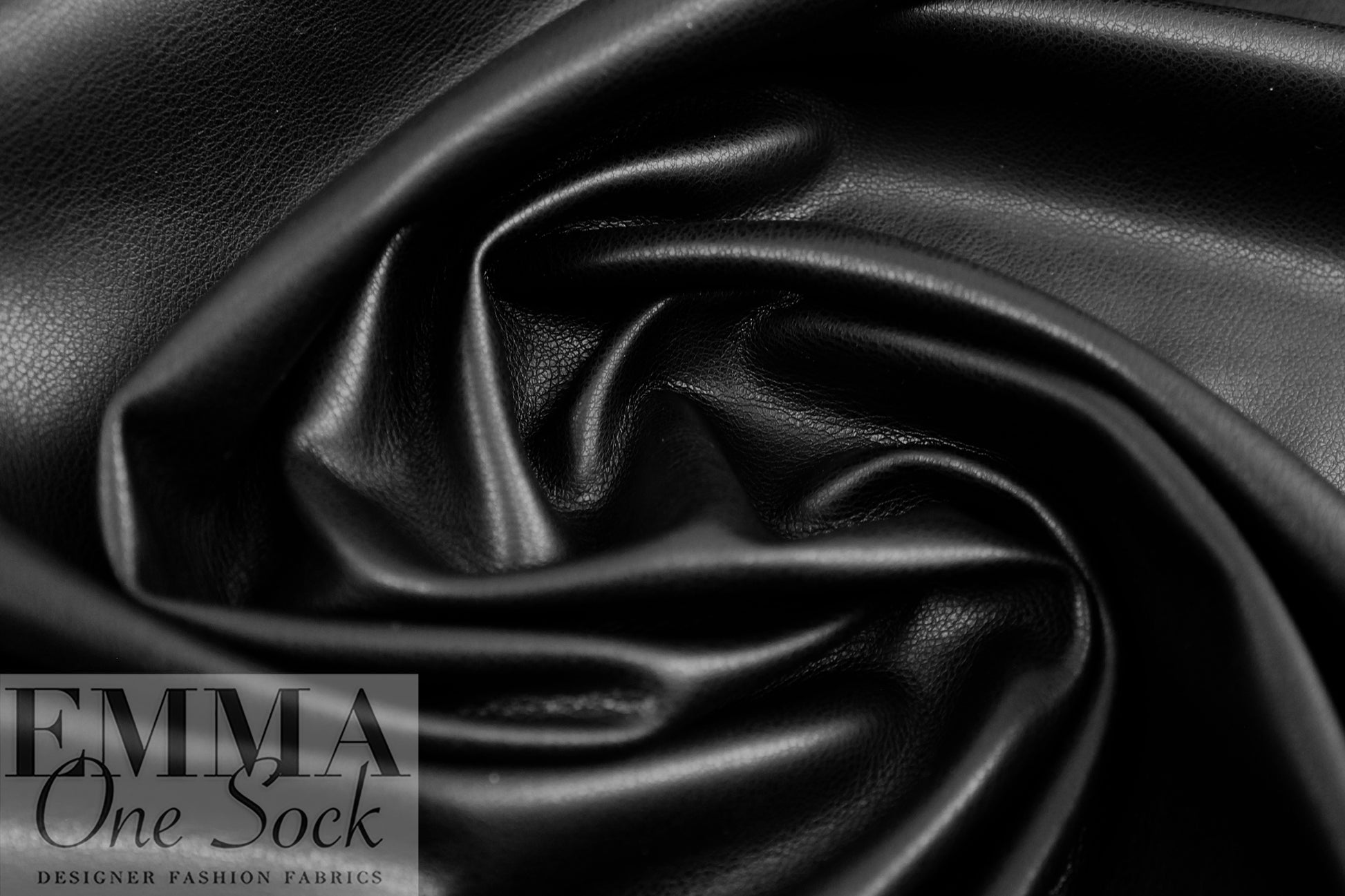 suede-backed supple faux leather - black 1 yard