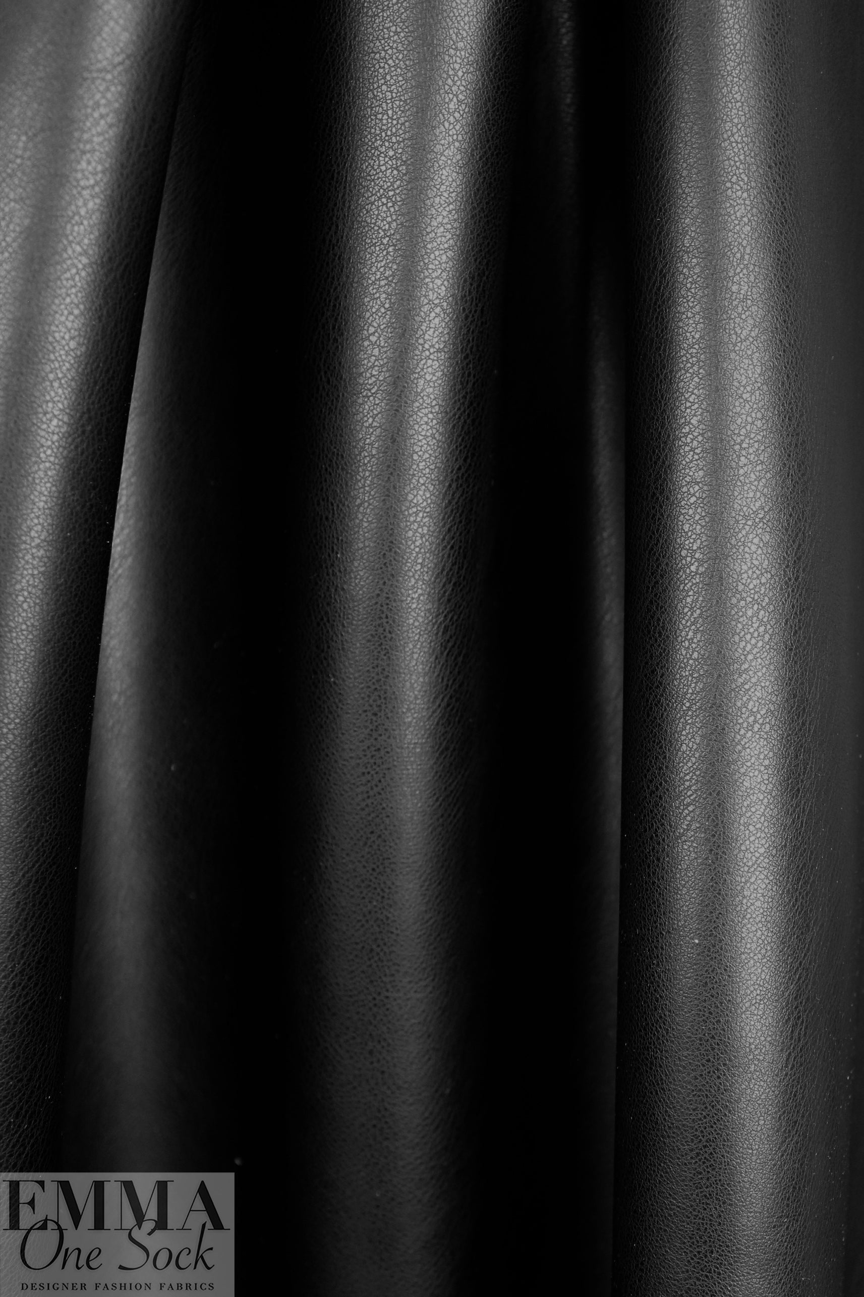 suede-backed supple faux leather - black 1.25 yds