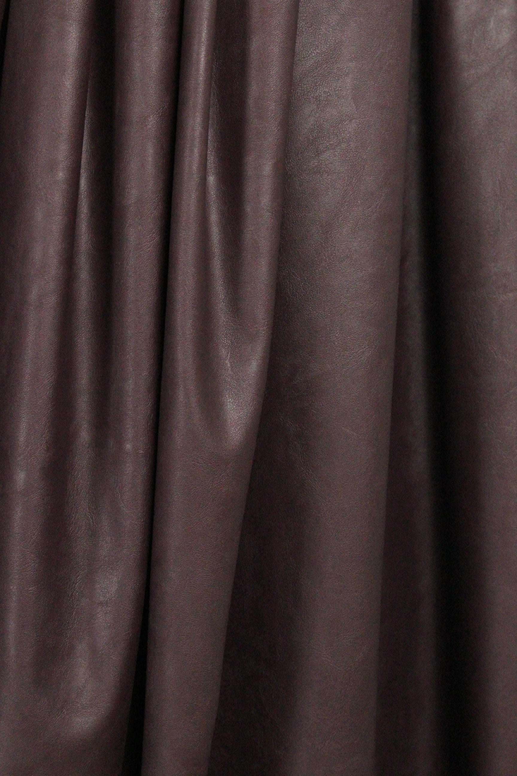 poly-backed water-resistant faux leather - plum brown 2.125 yd