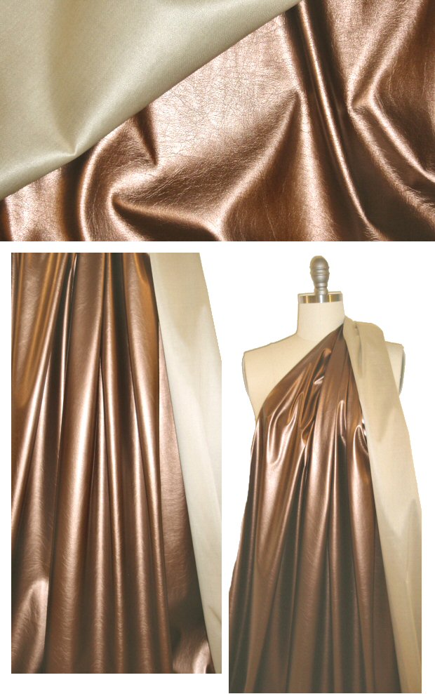 CA designer water-resistant faux leather - copper/sand