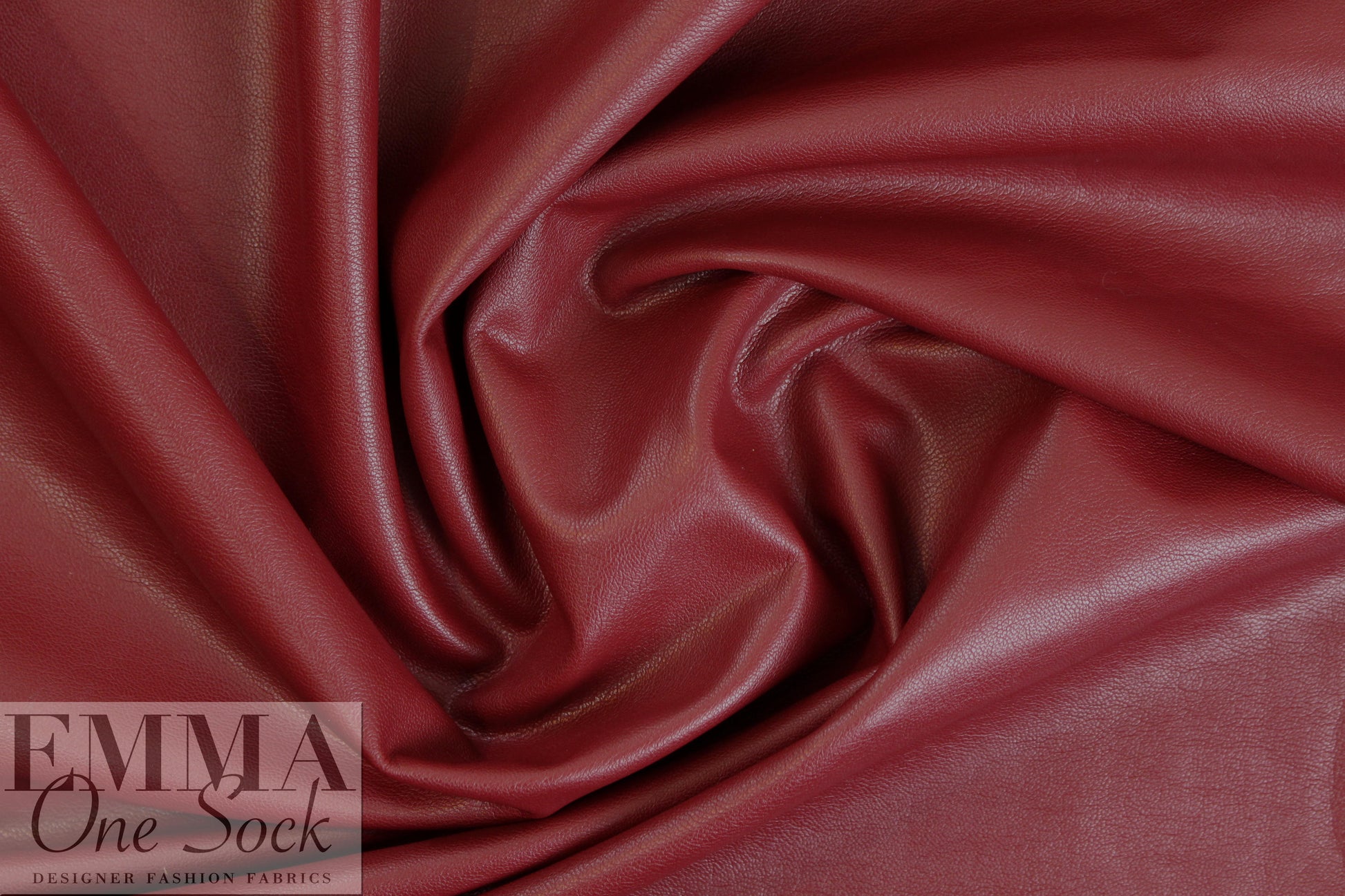 NY designer viscose-backed supple faux leather - oxblood 1.375 yds