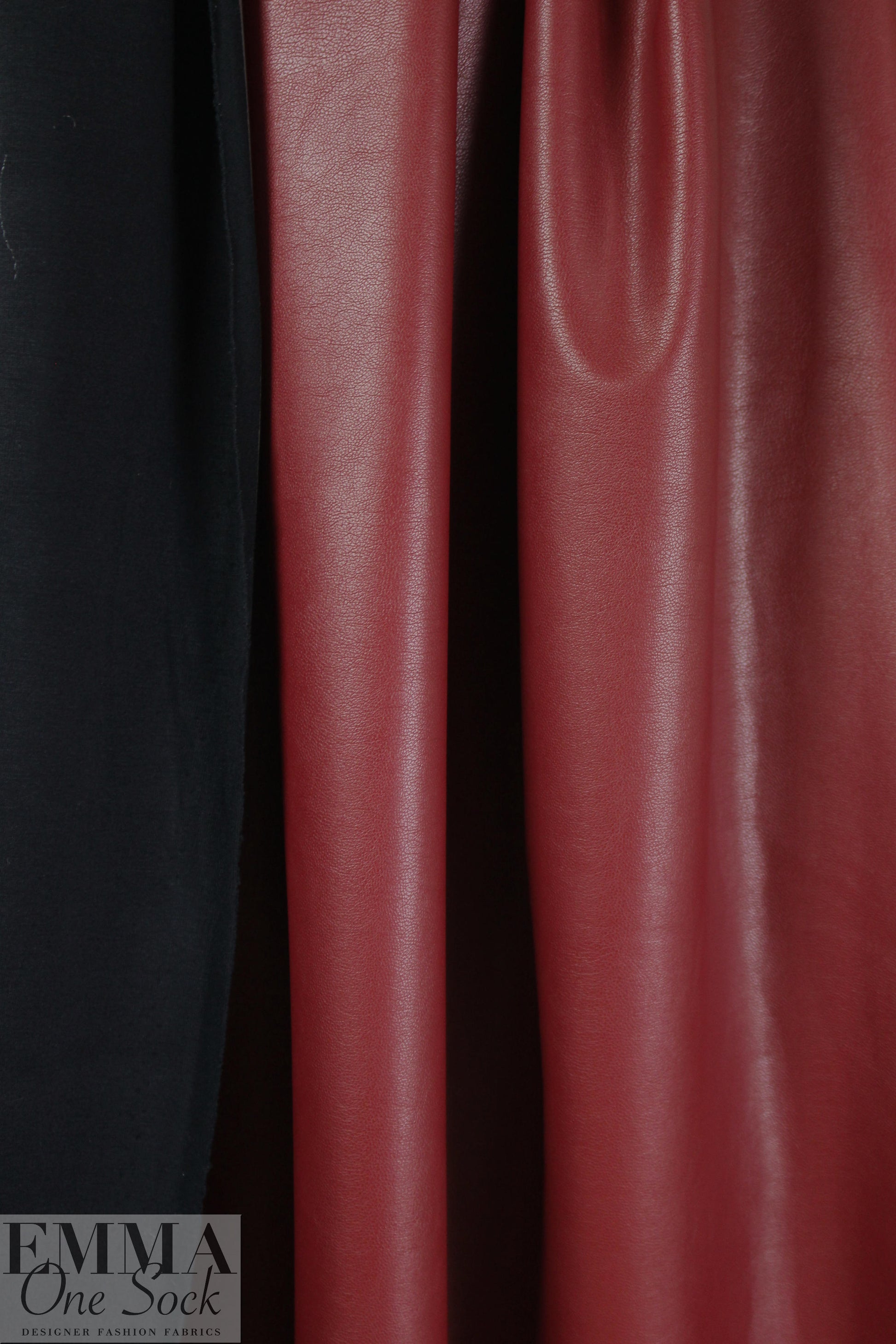 NY designer viscose-backed supple faux leather - oxblood 1.375 yds