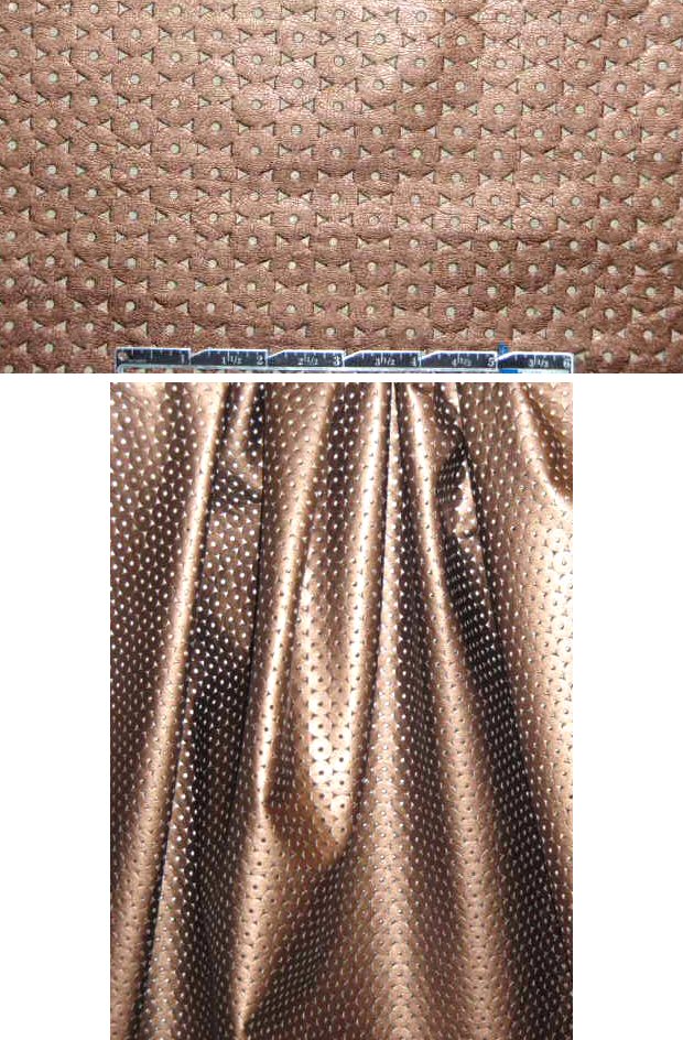 Italian laser cut supple faux leather - bronze