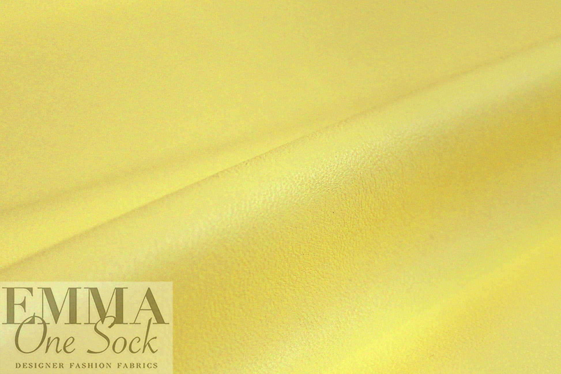 CA designer viscose-backed faux leather - lemon ice 1 yard