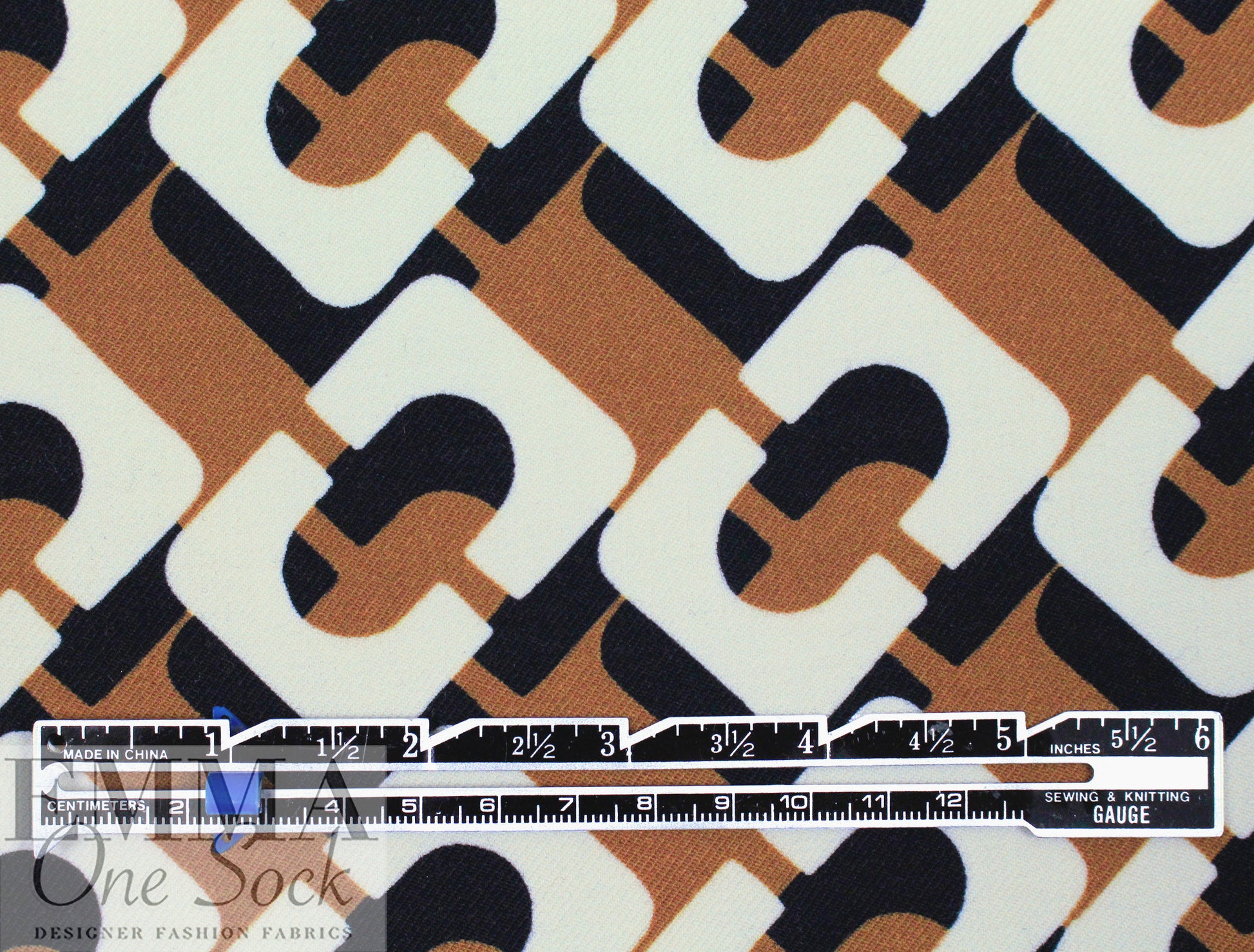 Fendi wool silk twill woven - caramel/black/ivory .75 yds