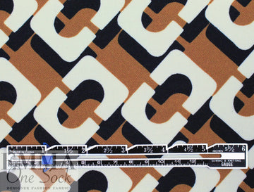 Fendi wool silk twill woven - caramel/black/ivory .75 yds