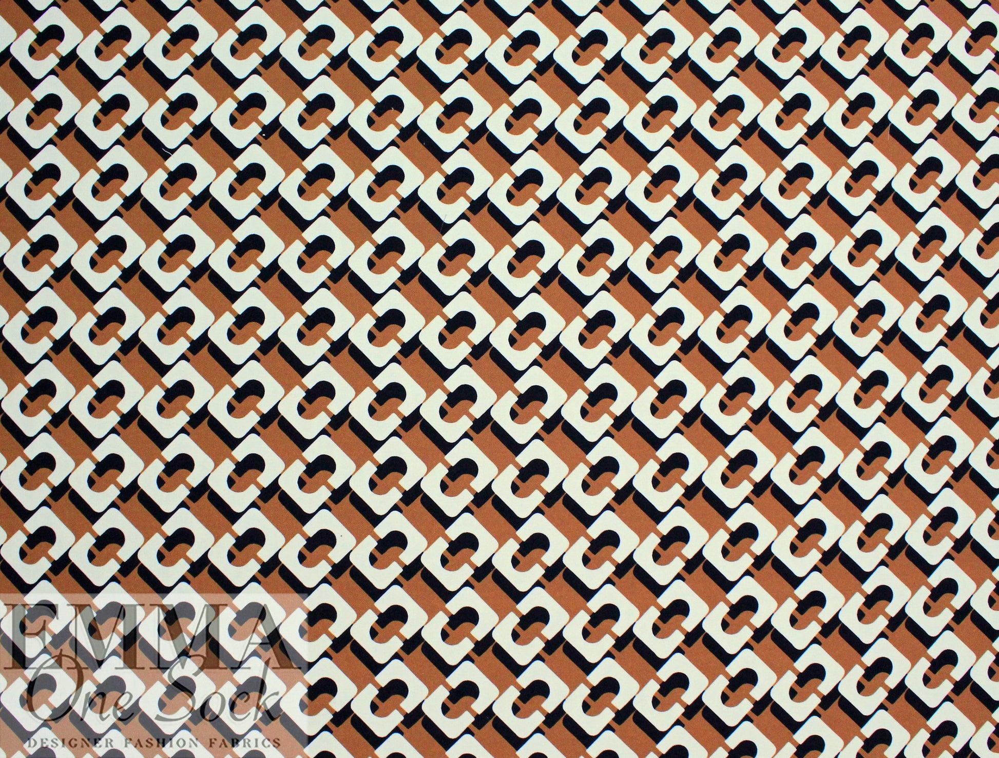 Fendi wool silk twill woven - caramel/black/ivory .75 yds