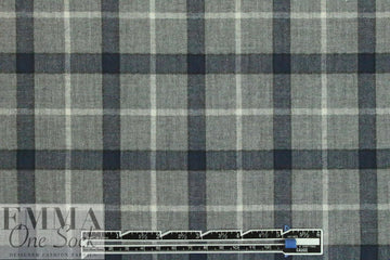 CA designer yarn-dye cotton plaid flannel - navy/gray
