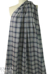 CA designer yarn-dye cotton plaid flannel - navy/gray