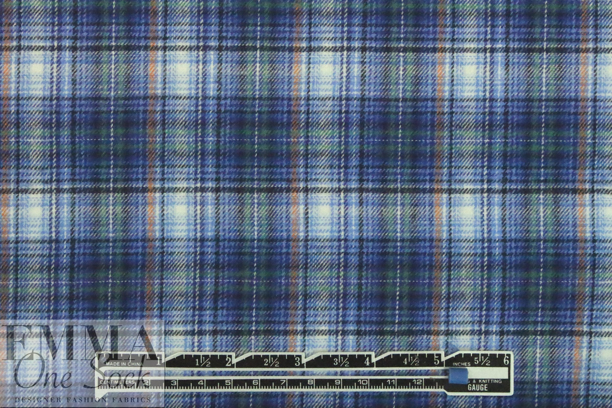 CA designer yarn-dye cotton plaid flannel - blue/spruce