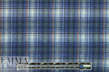 CA designer yarn-dye cotton plaid flannel - blue/spruce