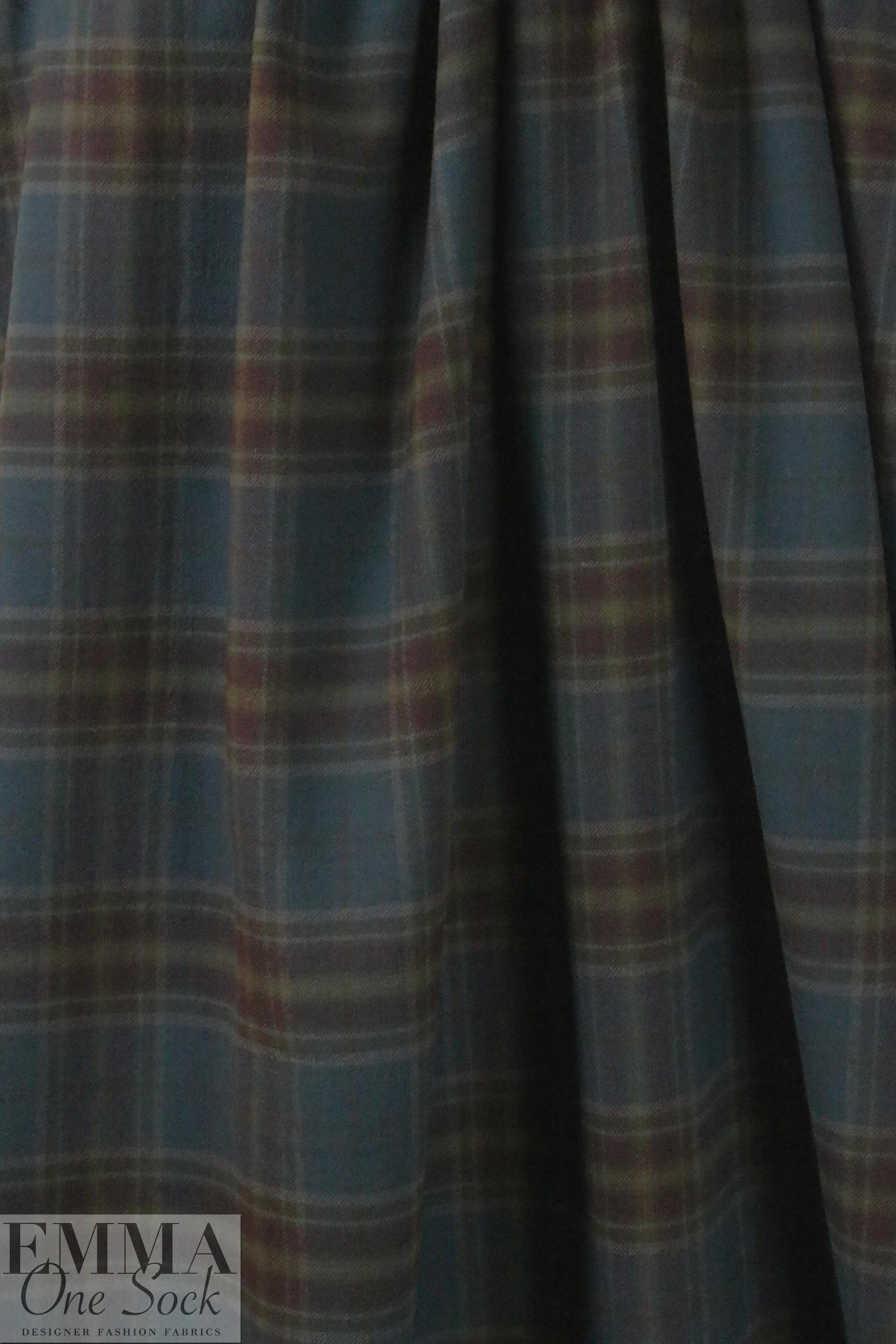 CA designer yarn-dye cotton plaid flannel - teal/plum