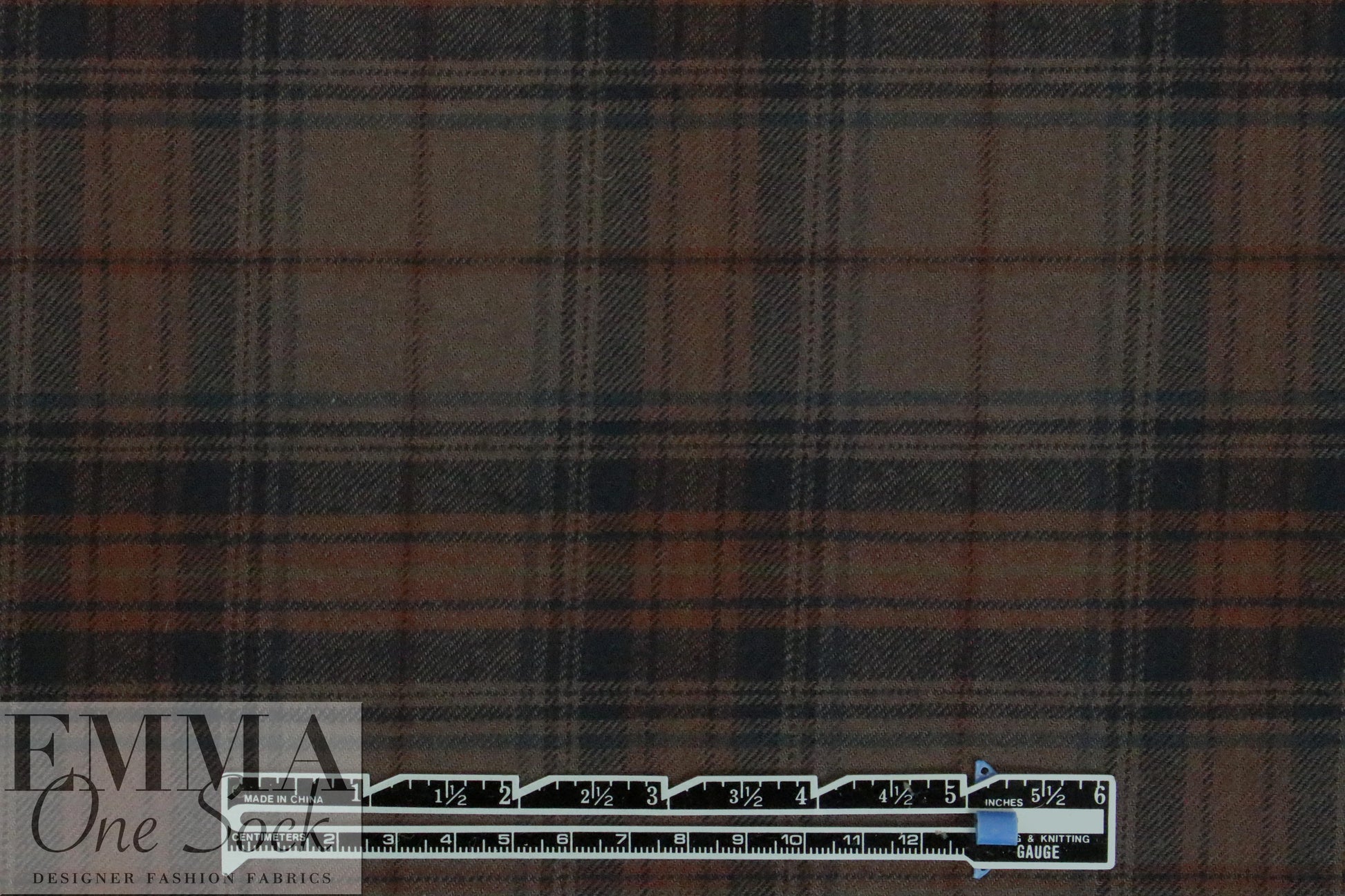 CA designer yarn-dye cotton plaid flannel - navy/clay .75 yds
