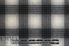 NY designer yarn-dye cotton b/w plaid brushed woven