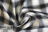 NY designer yarn-dye cotton b/w plaid brushed woven 1.875 yds