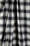 NY designer yarn-dye cotton b/w plaid brushed woven 1.875 yds