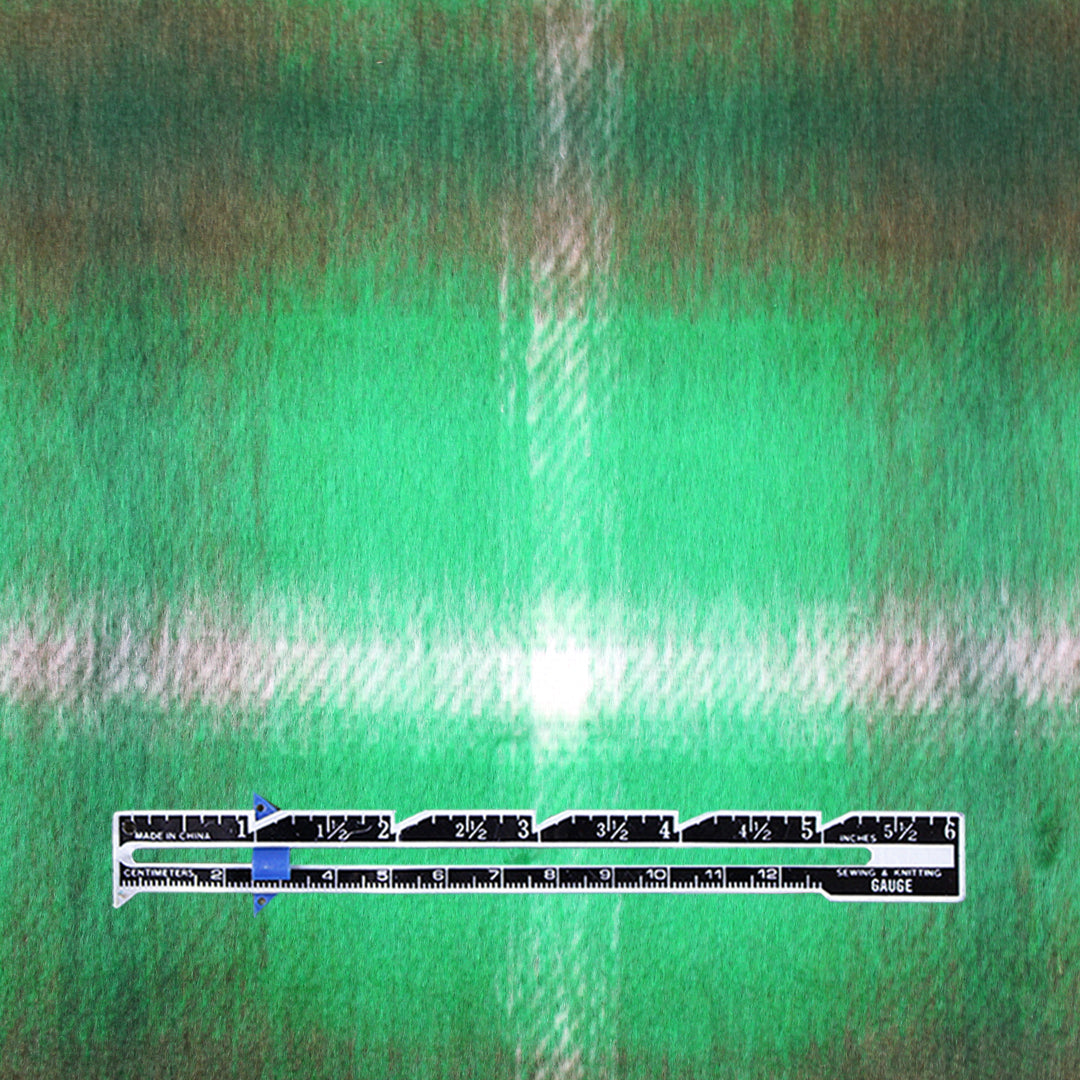Italian cotton blend brushed twill plaid coating - wintergreen/peat/white