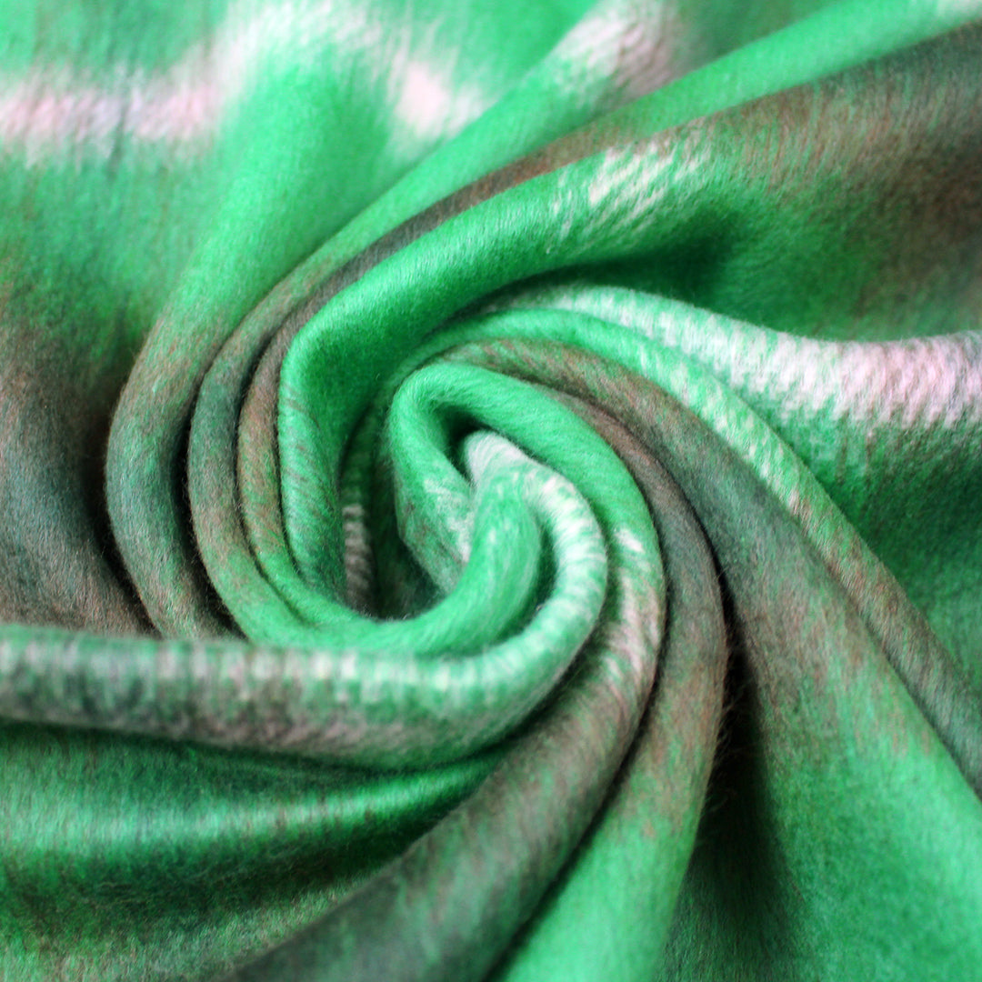 Italian cotton blend brushed twill plaid coating - wintergreen/peat/white