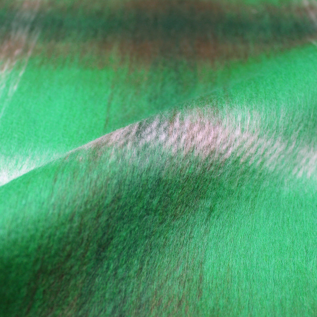 Italian cotton blend brushed twill plaid coating - wintergreen/peat/white 2.125 yd