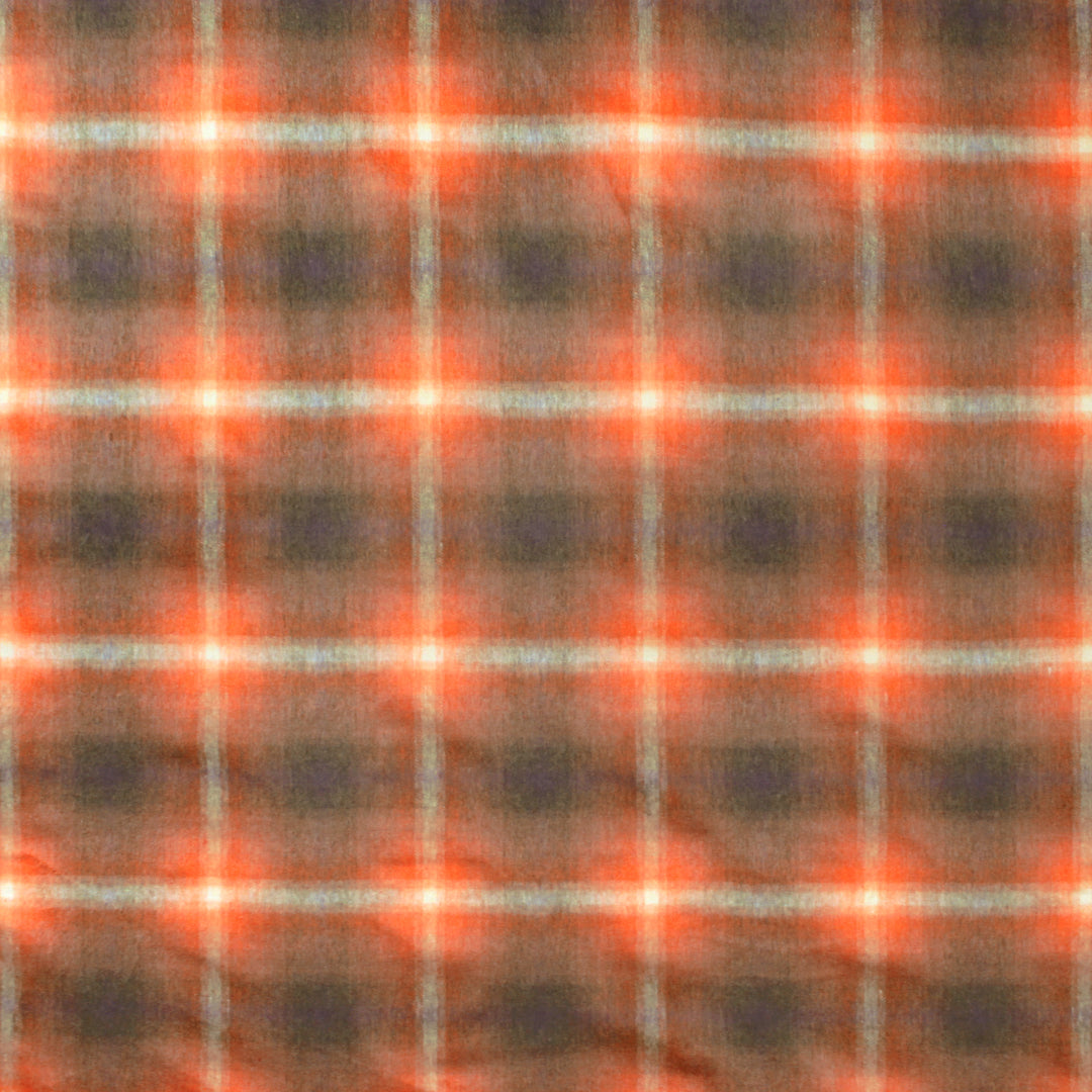 Italian cotton blend brushed twill plaid coating - daylily/cardamom 1.5 yds