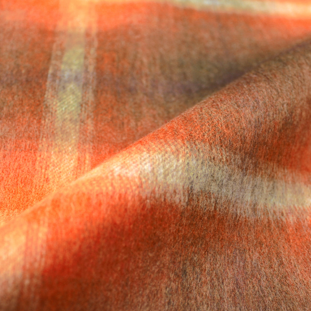 Italian cotton blend brushed twill plaid coating - daylily/cardamom 3 yd