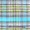 Italian cotton blend brushed twill plaid coating - sky/charcoal/basil 2.5 yd