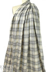 NY designer yarn-dye cotton plaid - light gray/khaki/ivory