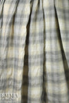 NY designer yarn-dye cotton plaid - light gray/khaki/ivory