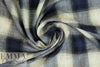 NY designer yarn-dye cotton plaid - navy/khaki/ivory 2 yds