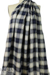 NY designer yarn-dye cotton plaid - navy/khaki/ivory 2 yds