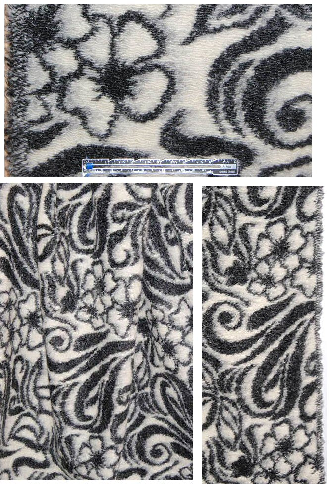 Italian yarn dyed swirl design wool fleece