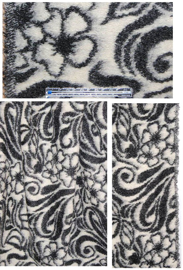 Italian yarn dyed swirl design wool fleece 1.33 yds