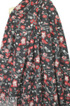 Italian claret/gray/charcoal floral boiled wool fleece
