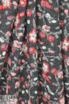 Italian claret/gray/charcoal floral boiled wool fleece
