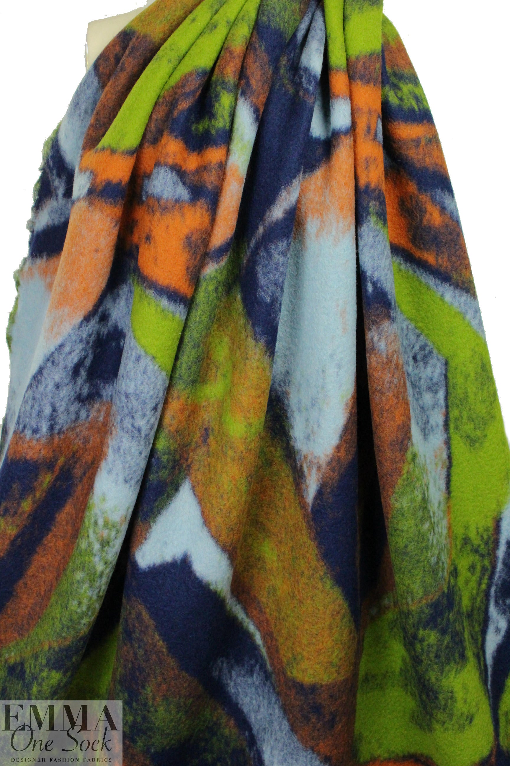 Italian graffiti graphic boiled wool fleece