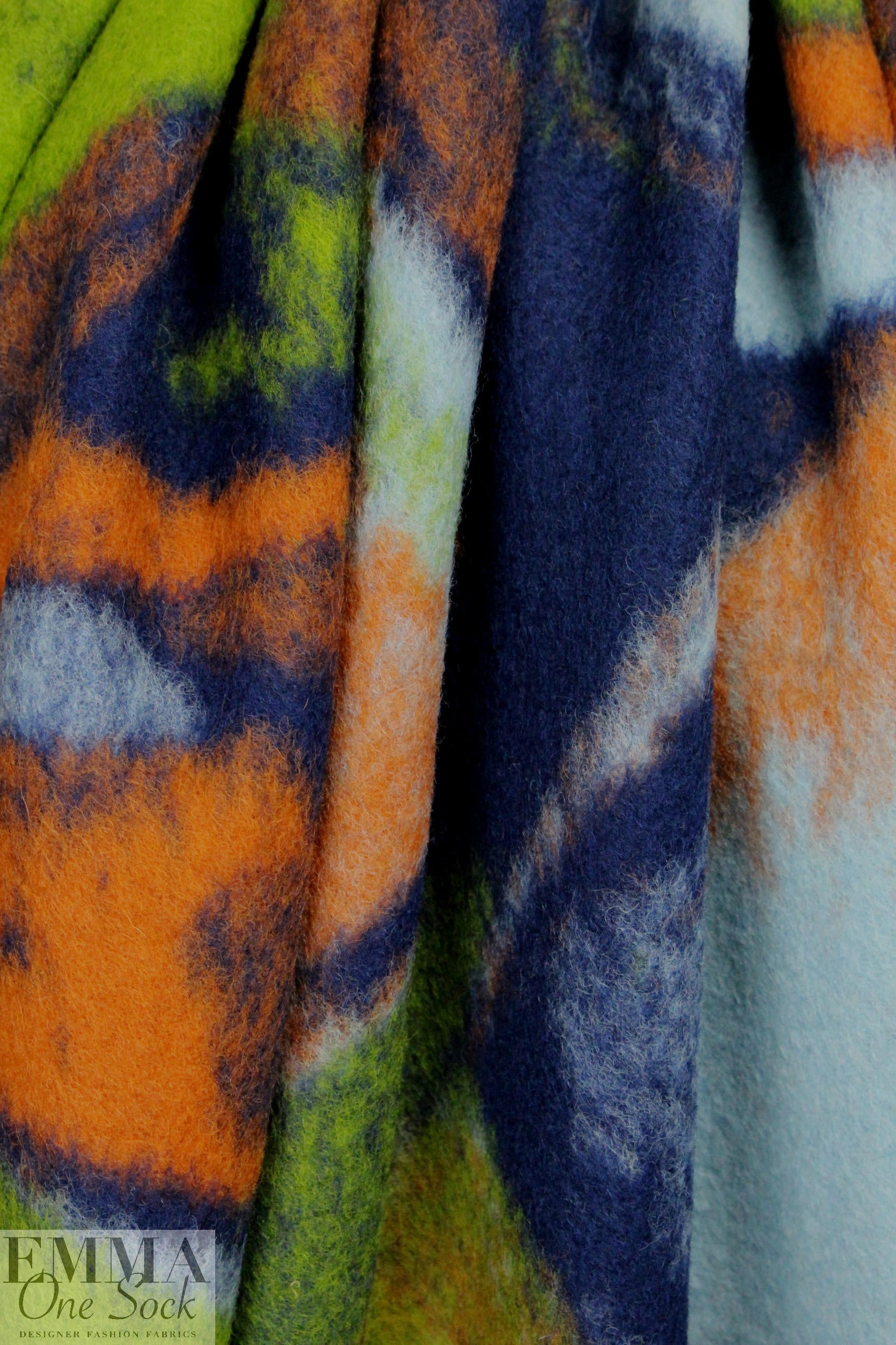 Italian graffiti graphic boiled wool fleece