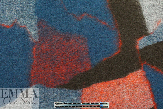 Italian abstract art boiled wool fleece 2.125 yd
