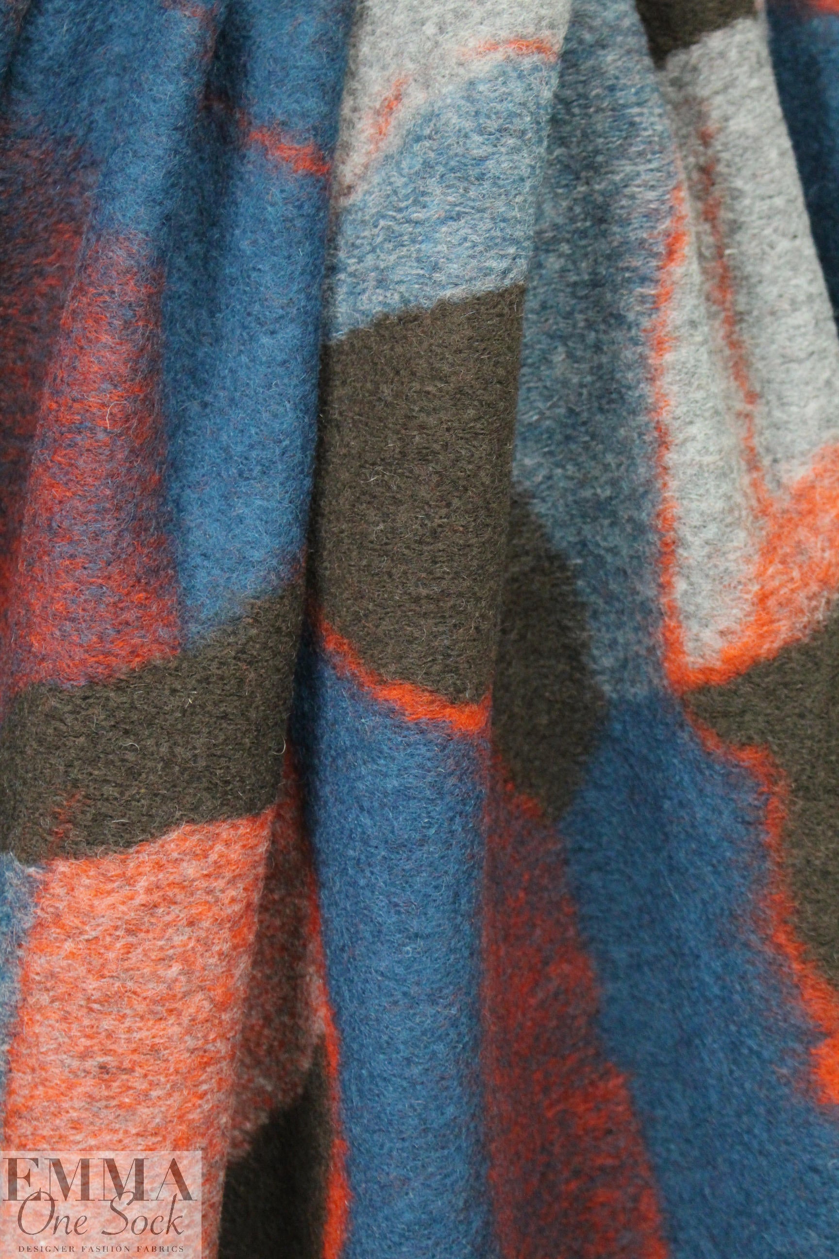 Italian abstract art boiled wool fleece