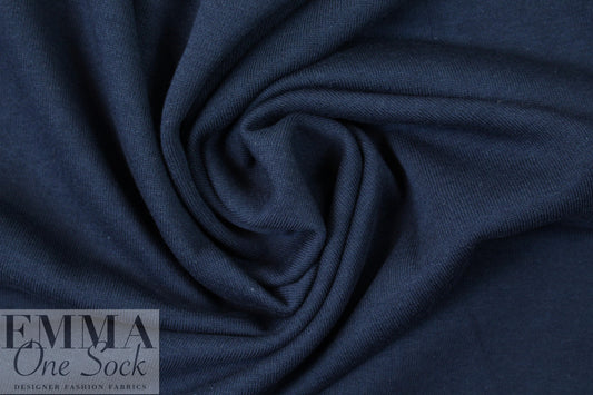 Oeko-Tex cert. bamboo/cotton fleece-back knit - marine 1 yard