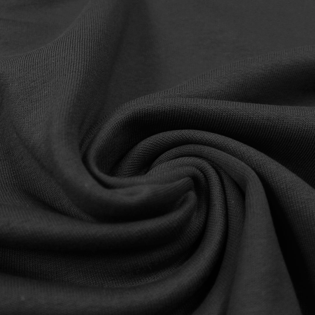 organic cotton fleece-backed sweatshirt knit - black 1.95 yds