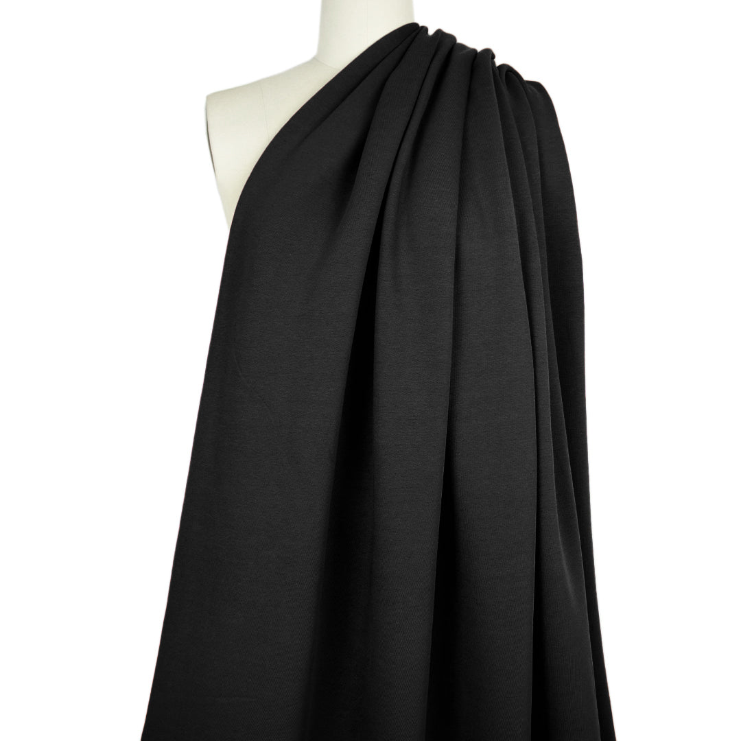 organic cotton fleece-backed sweatshirt knit - black .5 yds
