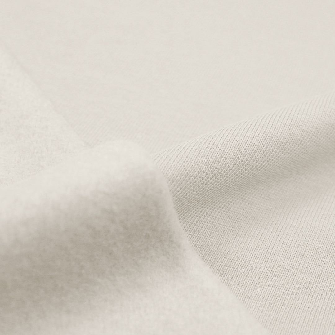 organic cotton fleece-backed sweatshirt knit - ivory 1.75 yd