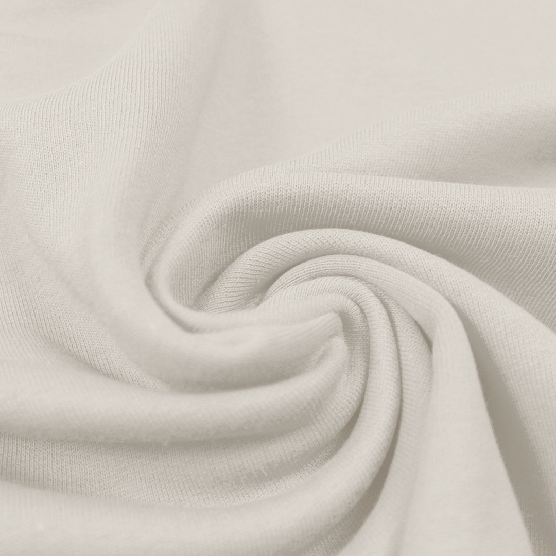 organic cotton fleece-backed sweatshirt knit - ivory 1.75 yd