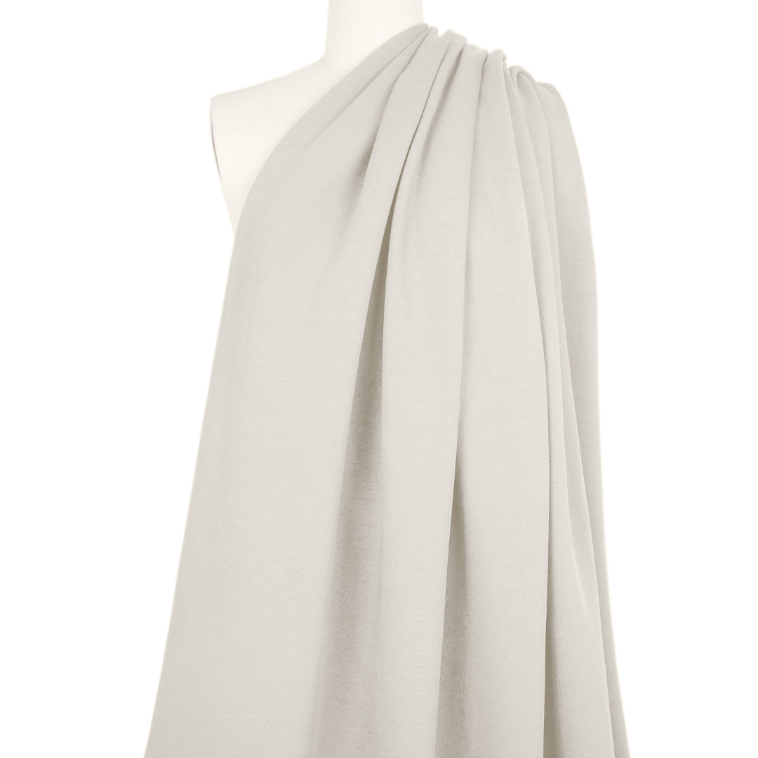 organic cotton fleece-backed sweatshirt knit - ivory 1.75 yd