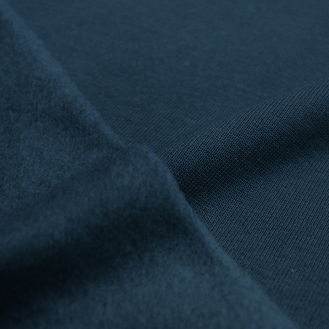 organic cotton fleece-backed sweatshirt knit - marine 1.375 yds