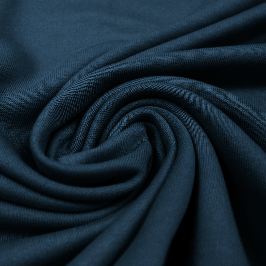 organic cotton fleece-backed sweatshirt knit - marine 2.5 yd