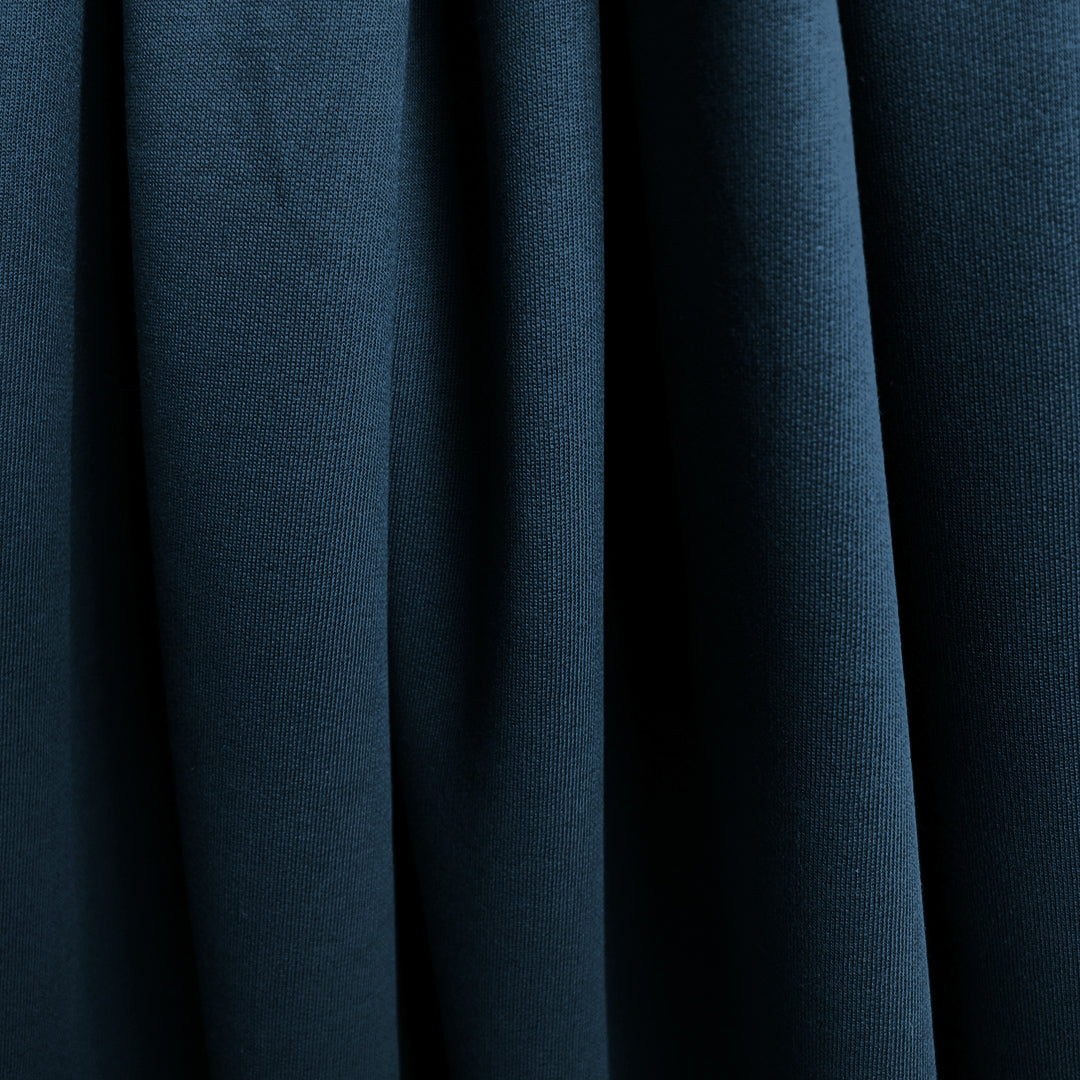 organic cotton fleece-backed sweatshirt knit - marine 1.375 yds